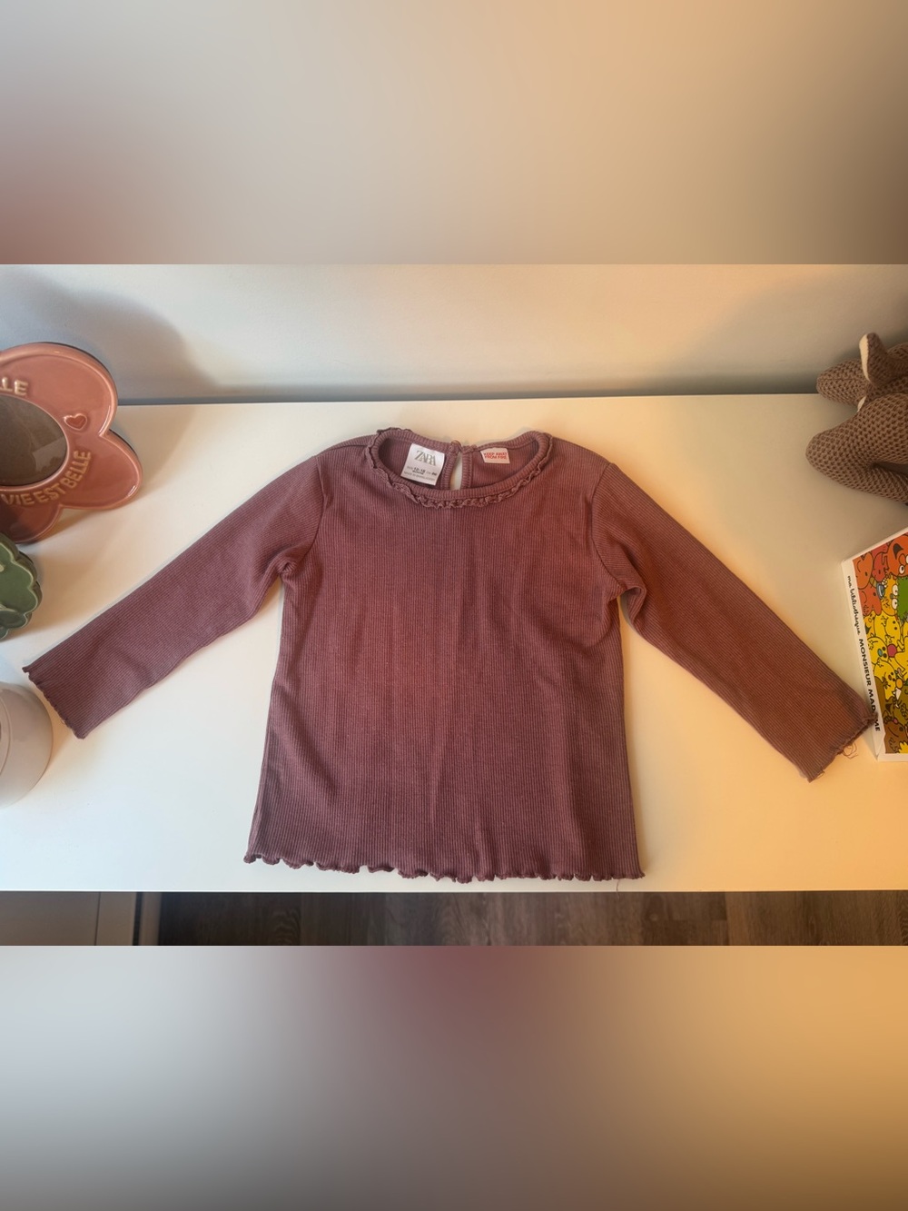 ⭐️3/15$⭐️ ZARA • Long Sleeve Ribbed Top • 12/18M